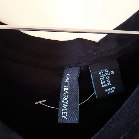 Black Semi Sheer Blouse Cynthis Rowley - Picture 4 of 9